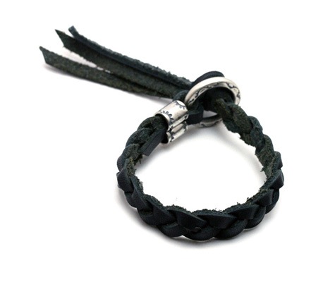 Leather Braid Bracelet / Silver