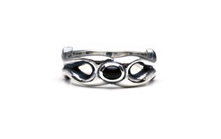 Oval-stone Pair Ring / Small
