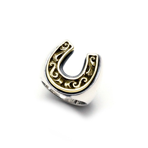 OLD HORSE SHOE RING LargeSilver/Brass) 