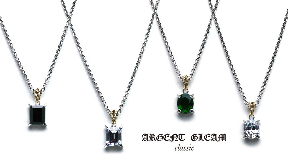 ArgentGleam Classic Stone Necklace Collection