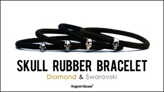 Skull Rubber Bracelet Diamond & Swarovski