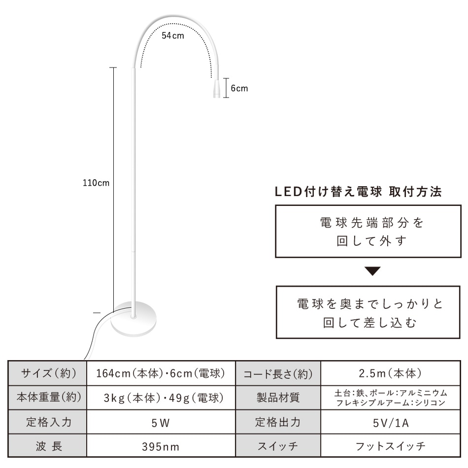 グラマライズLEDスタンドライト(付け替え用) GLAMORIZE- LED STAND ...