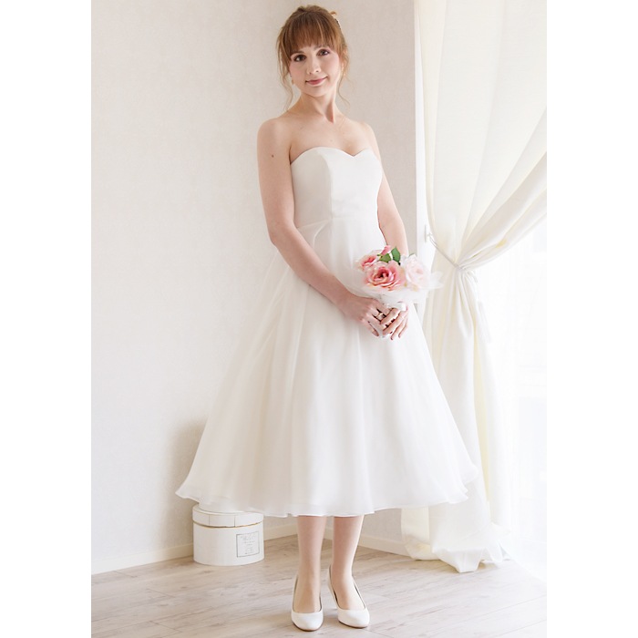 ミモレ丈ドレス A1377T-ANNAN WEDDING
