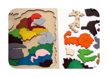 ２重パズル アフリカ-木のおもちゃと絵本の店ウーフ