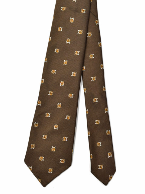 新品 アットヴァンヌッチ セッテピエゲ ネクタイ ブラウン シルク