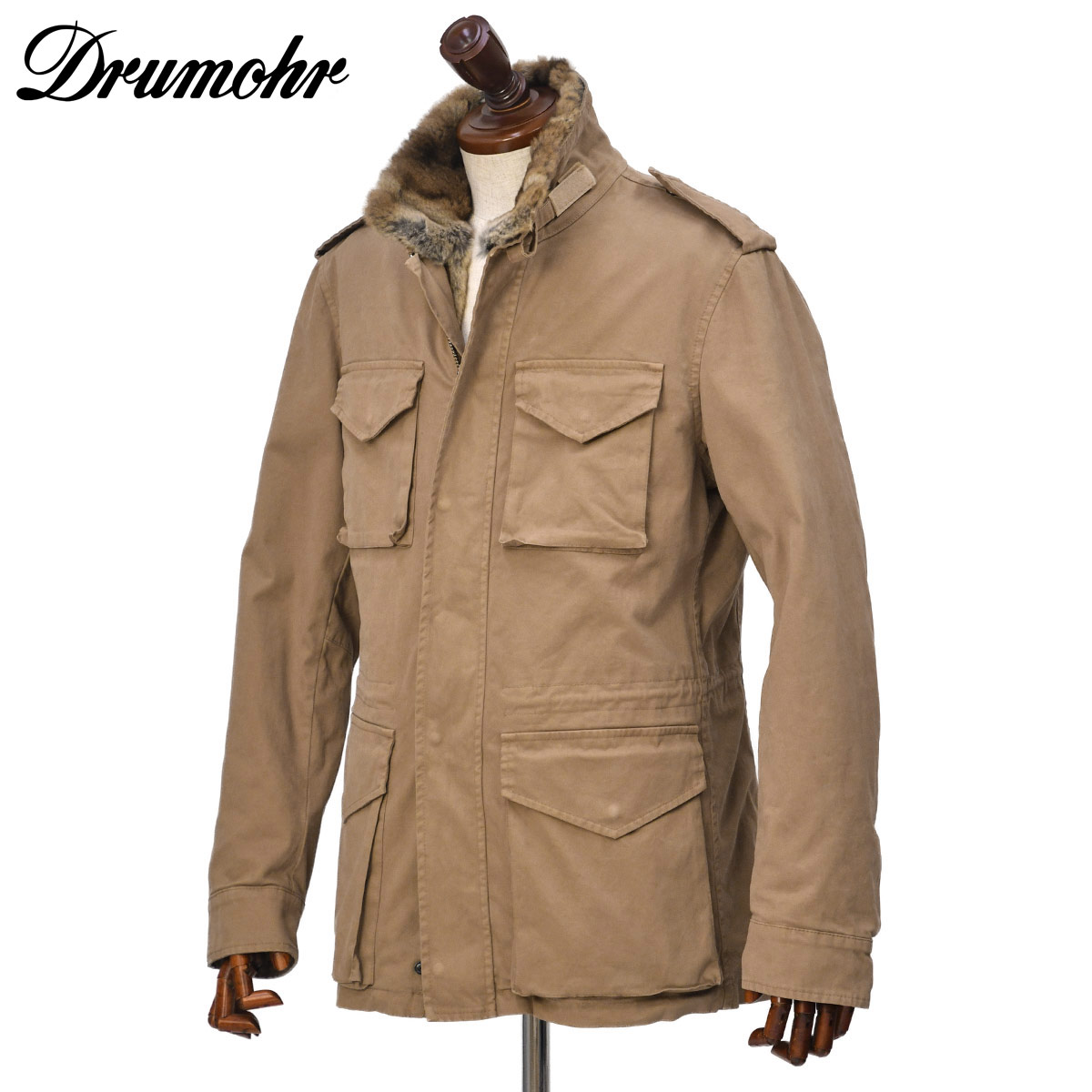 Drumohr【ドルモア】M-65ブルゾン DJ100FJZ BEI コットン ラビット Drumohr【ドルモア】M-65ブルゾン DJ100FJZ BEI コットン ラビット