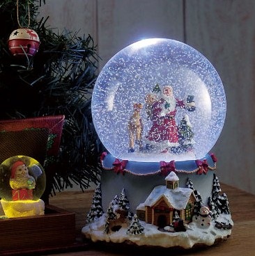 Ledが灯る 雪が舞う 音も綺麗 スノードーム Led ミュージックアラウンド ウォーキングサンタ クリスマスソングメドレー 電子オルゴール8曲 つき クリスマス雑貨 特集 スノードーム オルゴール かわいい雑貨 屋 Chotto Futto