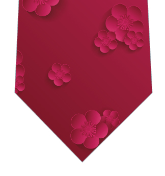 立体感のある梅の花ネクタイの写真