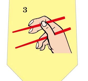 箸の持ち方ネクタイ(黄色)の写真