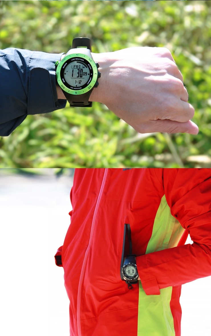 心拍 方位 高度 気圧 温度 天気 を計測！ アウトドア ウォッチ 釣り ハイキング キャンプ サイクリング 海や山で大活躍！カジュアル 時計 mens watch