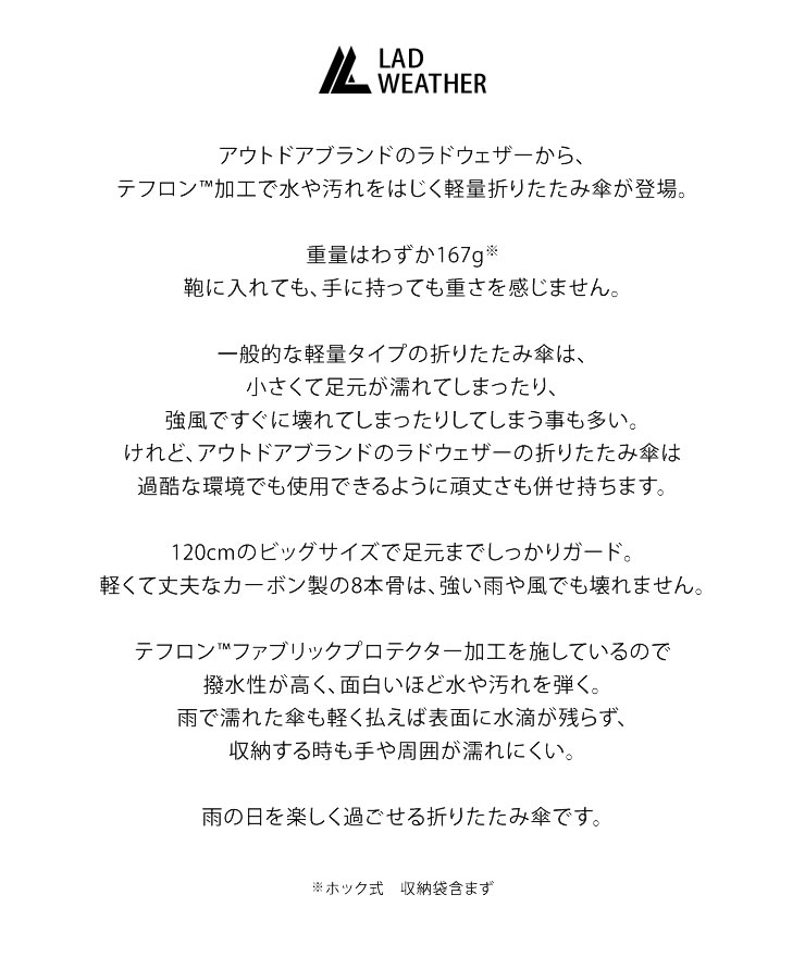 折りたたみ傘 メンズ レディース 「大きくて、カーボン製で超軽量