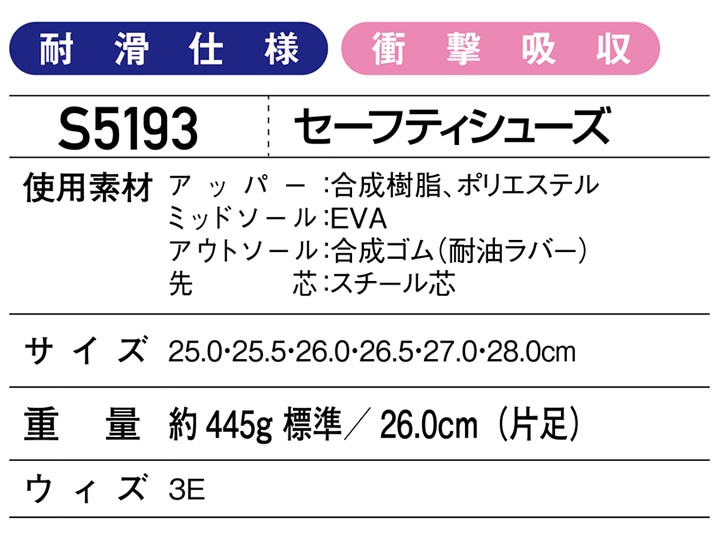 安全靴 ハイカット Z-DRAGON S5193 ミドルカット スニーカータイプ 耐滑 衝撃吸収 作業靴 自重堂│作業服のだるま商店-本店