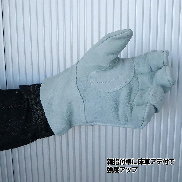 送料無料】【即日発送】牛 床皮手袋 牛床革 背縫い 内縫い【5双組