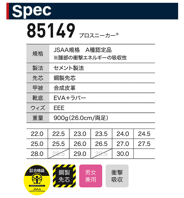 シモン 安全靴 JSAA規格 耐滑 耐油 メッシュ ハイカット 安全スニーカー SL28 黒 25 cm 3E - 2