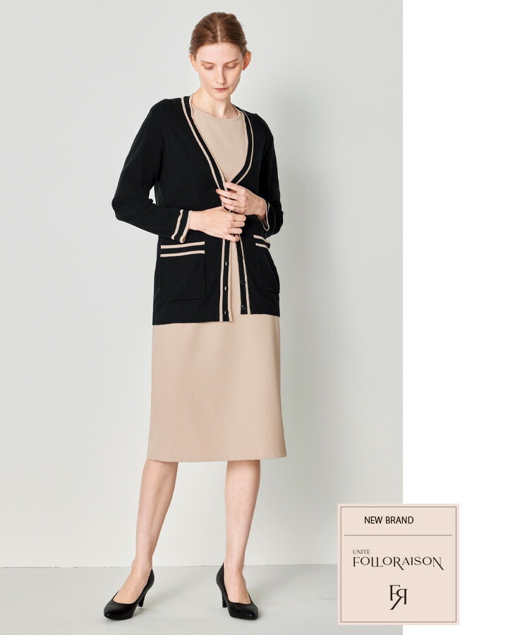 ワンピース 六分袖 医療用 白衣 FR-0001 UNITE FOLLORAISON 上品