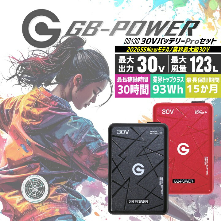 即日発送】長信ジャパン 30V専用 バッテリーセット 空調服用 GB-POWER
