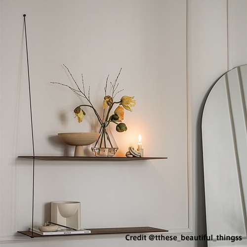 壁付け収納 ウッド ステッジシェルフ WOUD STEDGE SHELF 80cm｜designshop