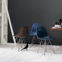 【正規保証５年】ハーマンミラー社 イームズ 椅子 FRPシェルチェア ワイヤーベース サイドチェア(レッドオレンジ×ブラック)
