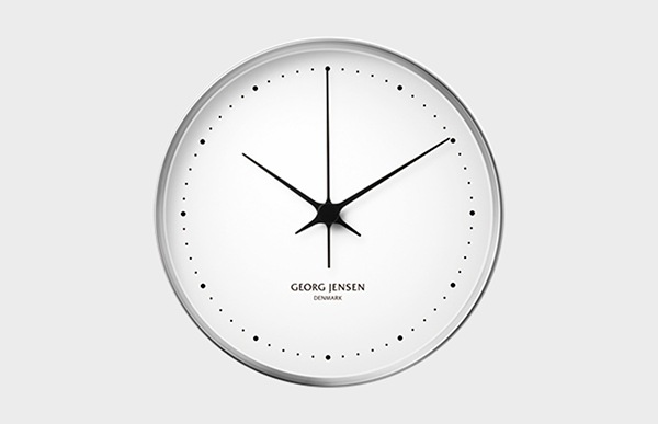 壁掛け時計 掛け時計 ジョージ ジェンセン HK CLOCK WHITE STEEL 30cm