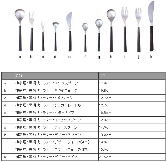 柳宗理 sori yanagi/cutlery/黒柄 カトラリー/デザートフォーク4本刃 
