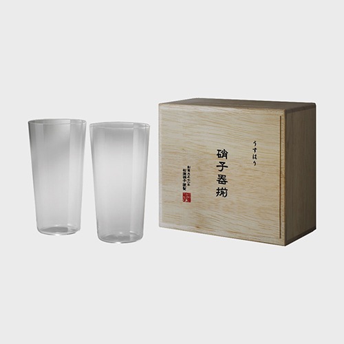 松徳硝子 うすはりグラス タンブラーL2個セット 木箱入-designshop