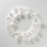クリスマスリース ホワイト/paper wreath/ユーカリ M [クリスマスリース/ホワイトはchiori design ペーパーリース]