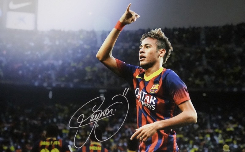 Neymar career photos for promotion of signed memorabilia
