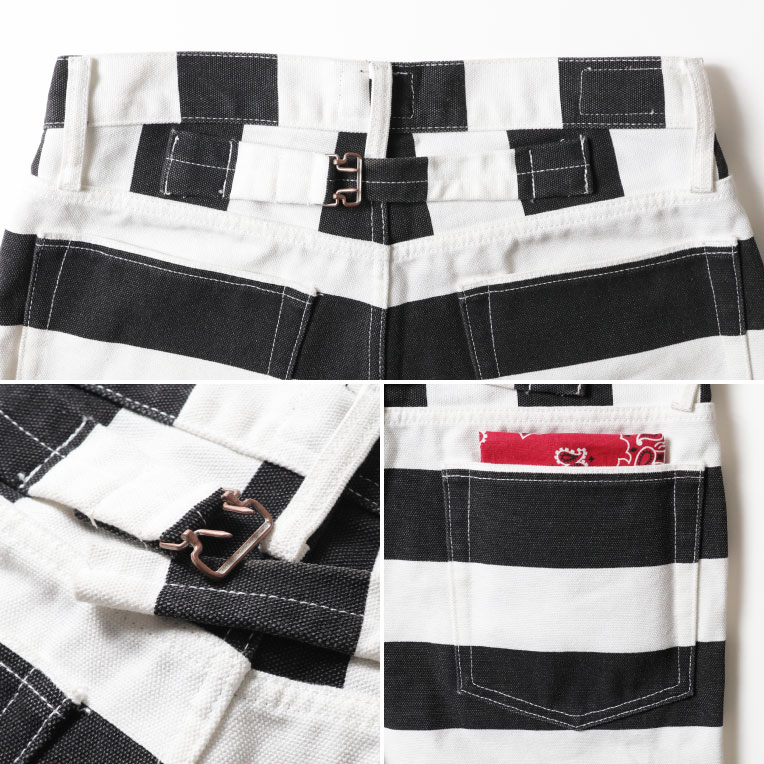 INDIGO SEA / インディゴシー INS261 WIDE STRIPED PRISON MOTORSYCLE