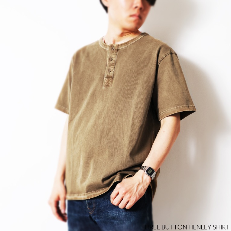 INDIGO SEA / インディゴシー INS267 THREE BUTTON HENLEY SHIRT