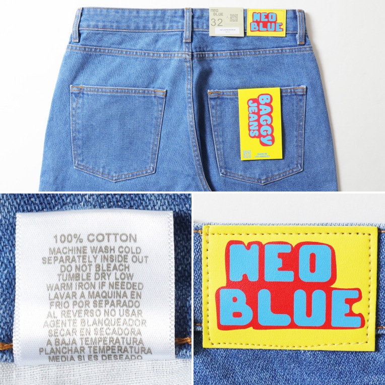 NEO BLUE / ネオブルー NEO244 MEDIUM BLUE BAGGY JEANS / ミディアム
