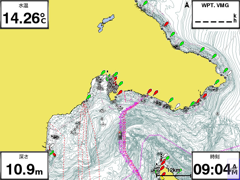 シャイニングゴールデン Garmin 魚群探知機用newpec沿岸潮汐 海底地形