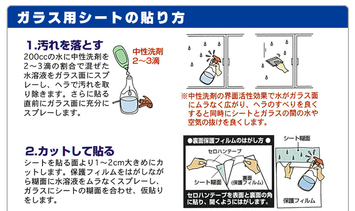 ガラス飛散防止フィルム ガラス用シート(平面ガラス用)【さらにお得な