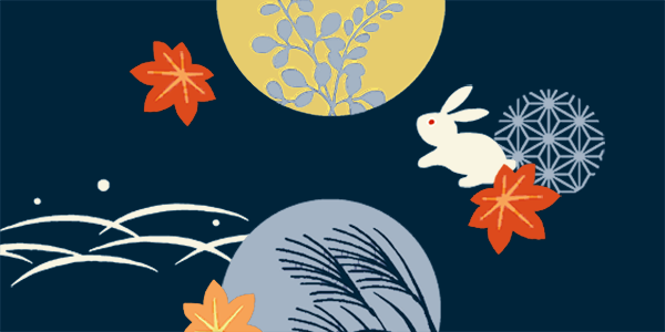 絵てぬぐい　月うさぎの秋あそび｜▽アイテム・用途で選ぶ,絵てぬぐい｜てぬぐいの濱文様ネットショップ