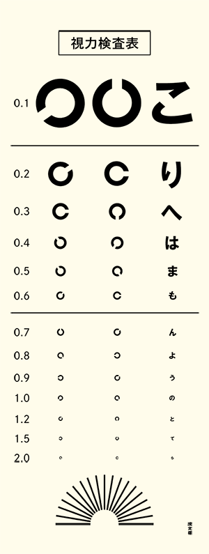 おもしろてぬぐい 視力検査表｜▽アイテム・用途で選ぶ,絵てぬぐい