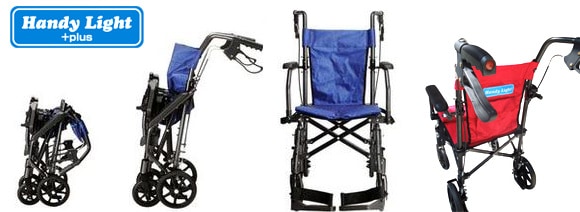 携帯用折り畳み式 軽量 介助車椅子ハンディライトプラス(HLP)クッションセット