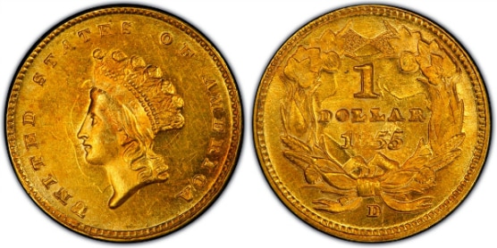 アンティークコイン アメリカ ゴールドダラー1ドル金貨 1889 G＄1 PCGS