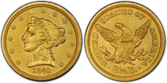 アンティークコイン アメリカ 2.5ドル金貨 1902 ＄2 1/2 PCGS MS65