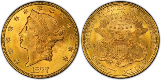 アンティークコイン アメリカ 20ドル金貨リバティヘッド1897-S ＄20