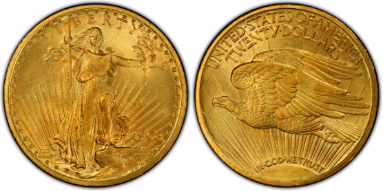 アンティークコイン アメリカ 20ドル金貨セントゴーデンズ 1913-S ＄20