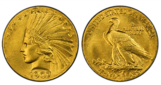アメリカ 10ドル金貨インディアンヘッド1911-D ＄10 PCGS AU55
