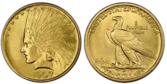 アメリカ 10ドル金貨インディアンヘッド1911-D ＄10 PCGS AU55 ...