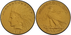 アメリカ 10ドル金貨インディアンヘッド1907 NO MOTTO ＄10