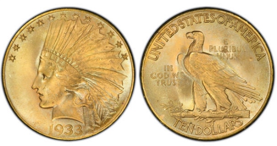 アメリカ 10ドル金貨インディアンヘッド1909-D ＄10 PCGS MS63