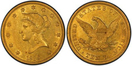 アンティークコイン アメリカ 10ドル金貨リバティヘッド 1906-O ＄10 PCGS MS63