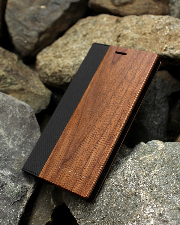 手帳型の木製ケース Xperia XZ Premium専用フリップケース