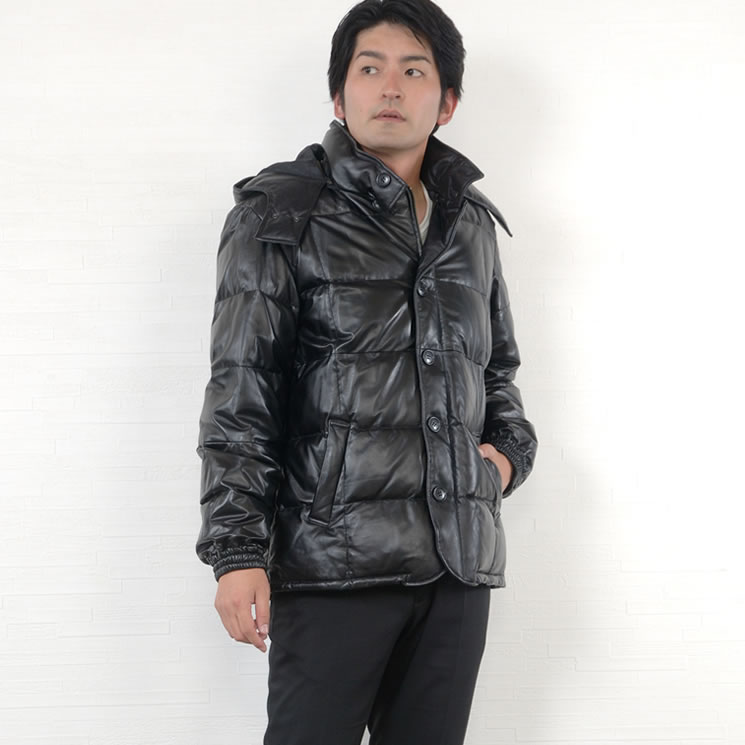 COGGIOLA [コッジョラ] メンズ レザー ソフトラム ダウン ジャケット