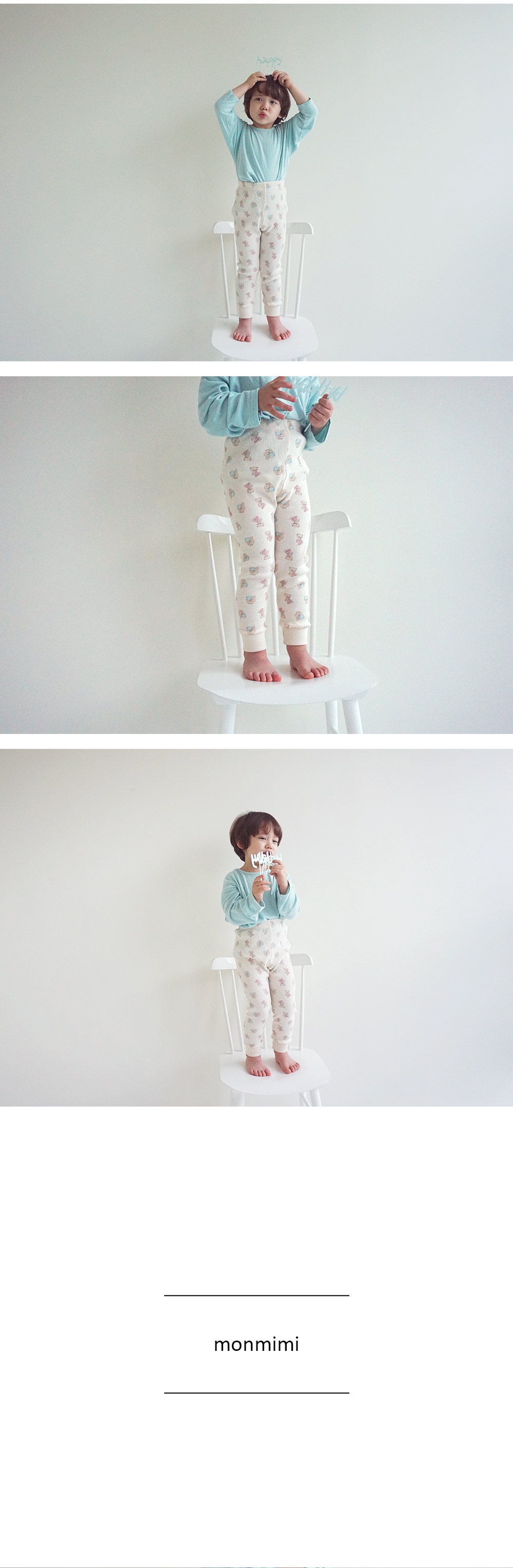 LEGGINGS with cotton candy baby bear | bottom,pants | monmimi