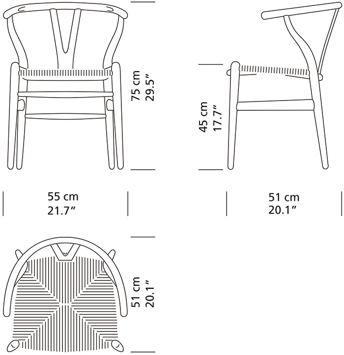 ハンス・J・ウェグナーによってデザインされた、歴史に残る名作椅子「Yチェア(CH24)」
