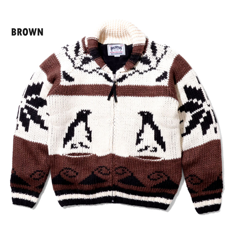 HOUSTON / ヒューストン 22140 COWICHAN KNIT CARDIGAN(PENGUIN