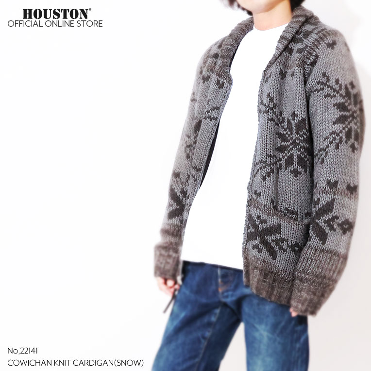 HOUSTON / ヒューストン 22141 COWICHAN KNIT CARDIGAN(SNOW